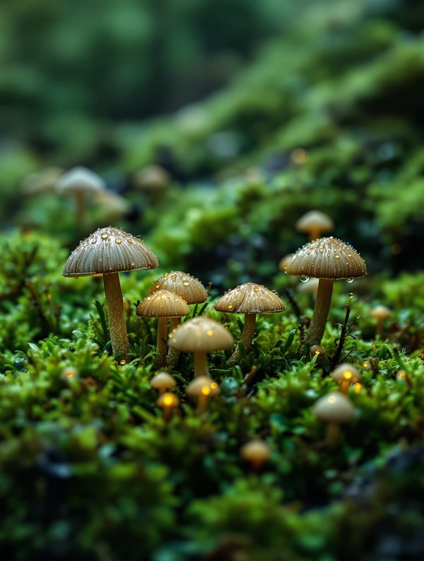 苔藓与菌丝：放大五百倍的微缩森林，菌丝地下互联网的全景解剖。